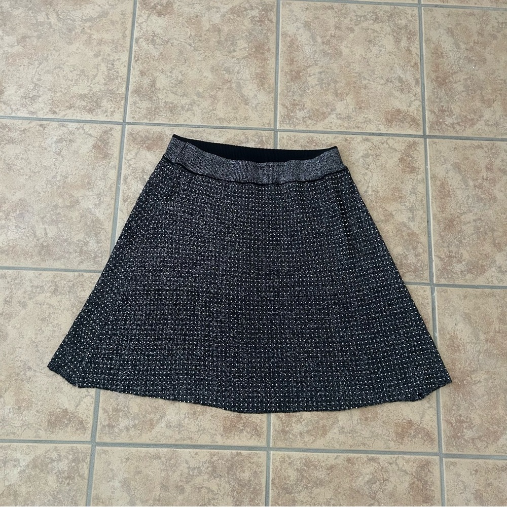 Chic Black and Gray A-Line Skirt